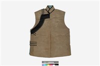 藏品(灰綠絲質緹花大襟女背心)的圖片