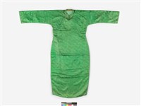 藏品(翠綠絲質大襟五分袖女旗袍)的圖片