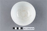 藏品(藍釉壓花海濤鳥紋碗)的圖片