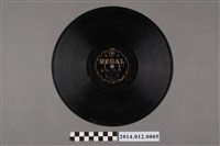 藏品(利家唱片（古倫美亞公司）出品編號「T162」、梅英演唱《流行歌：望郎早歸（上）、（下）》蟲膠唱片)的圖片