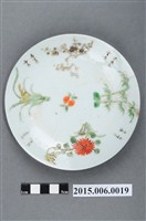 藏品(粉彩梅蘭菊竹蟠桃紋盤)的圖片