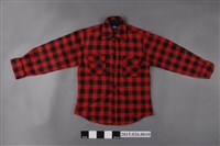 藏品(紅黑格紋羊毛混紡長袖襯衫)的圖片