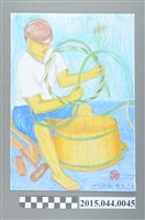 藏品(謝招治《製木桶的工人》)的圖片