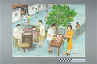 藏品(謝招治《在廟口烘烤月餅》)的圖片