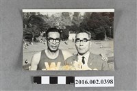 藏品(張星賢參加日本慶應大學舉行的傳統早、慶田徑對抗賽與三井康臣於日吉運動場合照)的圖片