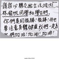 藏品(「請務必轉交給立法院內林飛帆同學和學生們。」便利貼 )的圖片