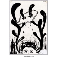 藏品(耳中長出鹿茸的頭像繪畫 )的圖片