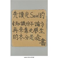 藏品(「先讀完Said的《知識份子論》」標語 )的圖片