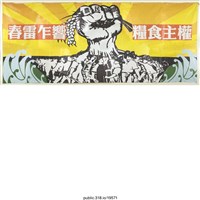 藏品(「春雷乍響糧、食主權」、「同胞須團結、團結真有力」手繪布條)的圖片