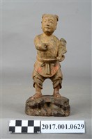 藏品(木雕招財童子像)的圖片