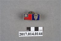 藏品(紅藍雙色長方型國旗紀念章)的圖片