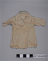 藏品(女童綠橘格紋大翻領七分袖襯衫)的圖片