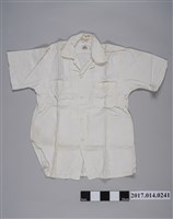 藏品(雪山船牌男子短袖雙口袋白襯衫)的圖片