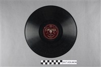 藏品(古倫美亞出品編號80343童謠《五隻鷄仔、挽柑仔》蟲膠唱片)的圖片