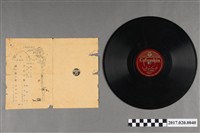 藏品(古倫美亞出品編號100591歌謠曲《夕陽的市街、雨夜花》蟲膠唱片)的圖片