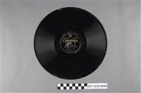 藏品(古倫美亞出品編號29673官方制定歌曲《臺灣鐵道部歌、臺灣鐵道進行曲》蟲膠唱片)的圖片