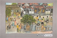 藏品(謝招治《廟口的早晨》)的圖片