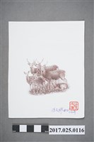 藏品(梅花鹿孫文雄雕刻版印)的圖片