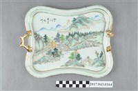 藏品(雙耳描金山水紋長方形茶盤)的圖片