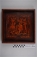 藏品(臺南北勢橫街陳瑞寶製茄苳入石榴技法製作木盤2)的圖片