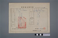 藏品(柯瑞吉民國50年3月3日體格檢查證明書)的圖片