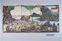 藏品(大蘓芳年繪《臺灣新聞〈牡丹征伐石門進擊〉》版畫)的圖片