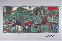 藏品(永嶌孟齋繪《臺灣嶌石門進擊之圖》版畫)的圖片