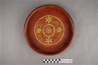 藏品(陶製南投聯興五小花褐色茶盤)的圖片