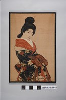 藏品(絨布FORMOSATEA茶葉黑衣婦女海報)的圖片