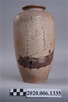 藏品(漆器竹筏圖案花瓶)的圖片