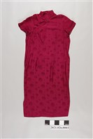 藏品(桃紅緹花棉地立領短袖夏旗袍)的圖片