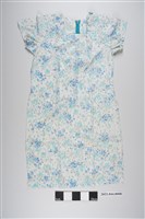 藏品(粉藍小碎花印花紋短袖方領一件式洋裝)的圖片