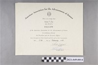 藏品(李遠哲1988年美國科學促進會研究員證書)的圖片