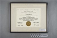 藏品(李遠哲1965年加州大學伯克萊分校化學系博士畢業證書)的圖片