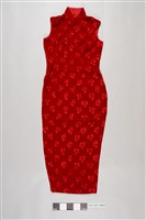 藏品(立領絨花短袖旗袍)的圖片