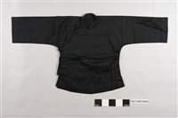 藏品(黑色素面棉質大襟衫)的圖片