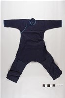 藏品(藏青素面棉質大襟衫褲)的圖片