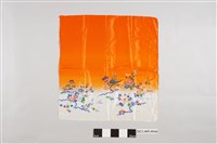 藏品(白底染印牡丹布巾)的圖片