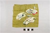 藏品(綠底白鶴染印布巾)的圖片