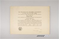 藏品(1928年6月6日林茂生哥倫比亞大學文學碩士證書)的圖片