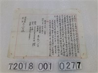 藏品(大橋公學校歡送宴席邀請函 昭和八年四月廿六日)的圖片