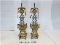 藏品(囍字造型錫製燭臺)的圖片