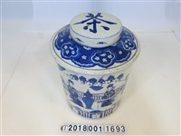 藏品(人物像藍色紋飾茶罐)的圖片