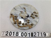 藏品(貝殼拼貼鶴造型大理石圓盤)的圖片