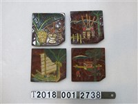 藏品(杵歌搗麻糬乘船扛轎圖樣漆器淺盤組)的圖片