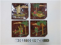 藏品(杵歌撐船採果圖樣漆器淺盤組)的圖片