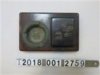 藏品(神社圖樣鑲圓盤木框)的圖片