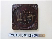 藏品(木製臺灣農村風光漆器托盤)的圖片