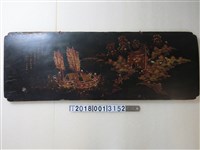 藏品(城牆帆船竹林圖樣漆器掛飾)的圖片