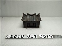 藏品(木製中式建築造型可拆式漆器置物盒)的圖片